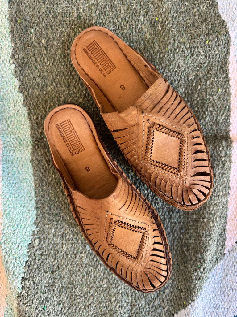 Mohinders Natural Leather Diamond Slides