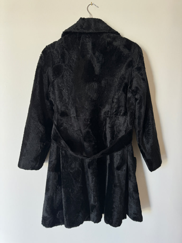 60s Black Faux Fur Coat