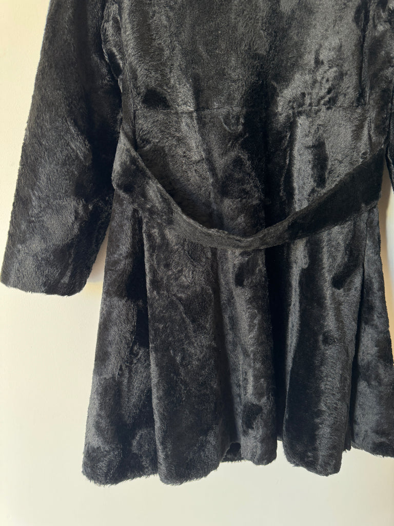 60s Black Faux Fur Coat