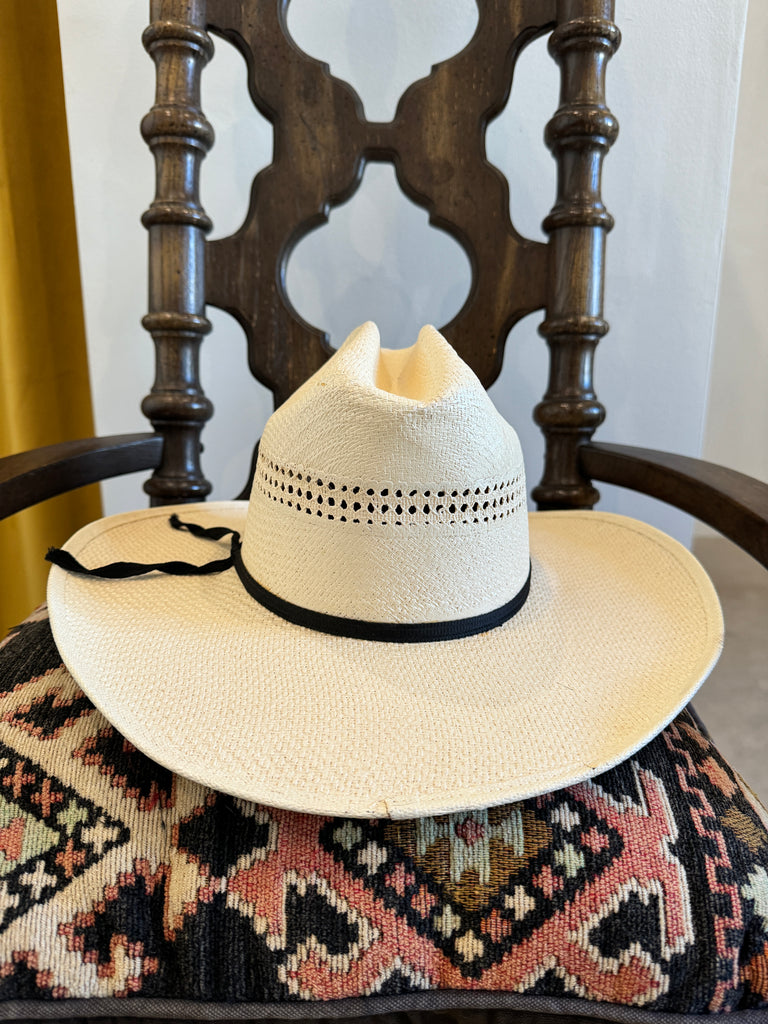 Vintage Ivory Straw Western Hat
