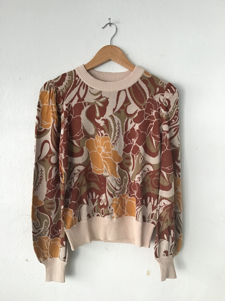 Olive Jacquard Pullover Sweater