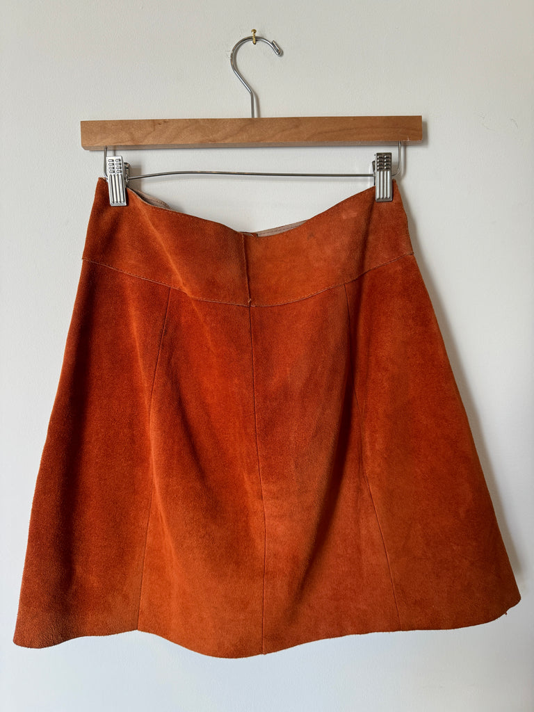 60s Burnt Orange Suede Skirt