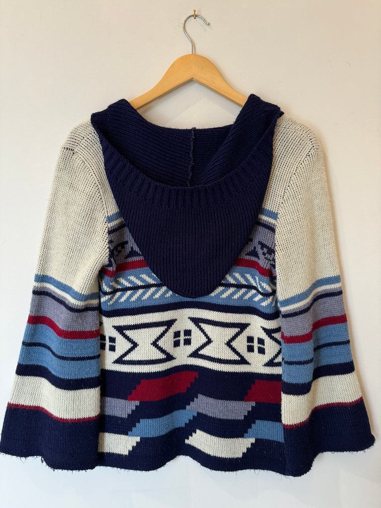 70s Southwestern Hooded Sweater