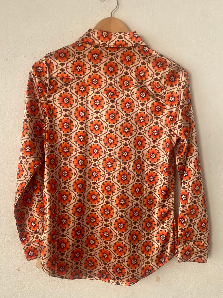 Going To California Large Poppy Zipper Front Blouse