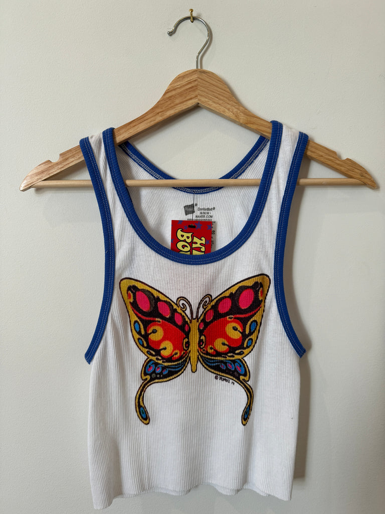Butterfly Cropped Ringer Tank