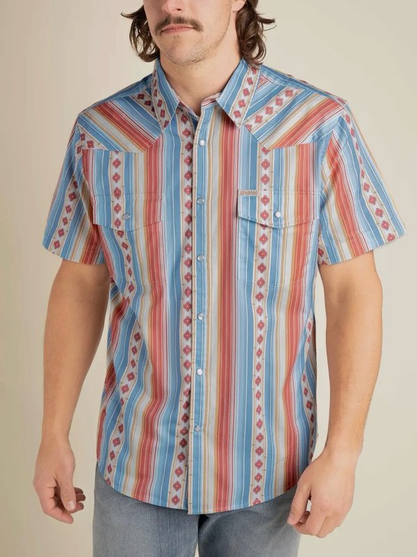 Serape Pearl Snap Short Sleeve