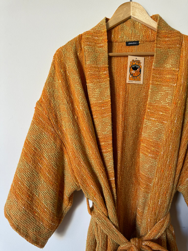 Handmade Woven Duster Jacket with Tie Belt