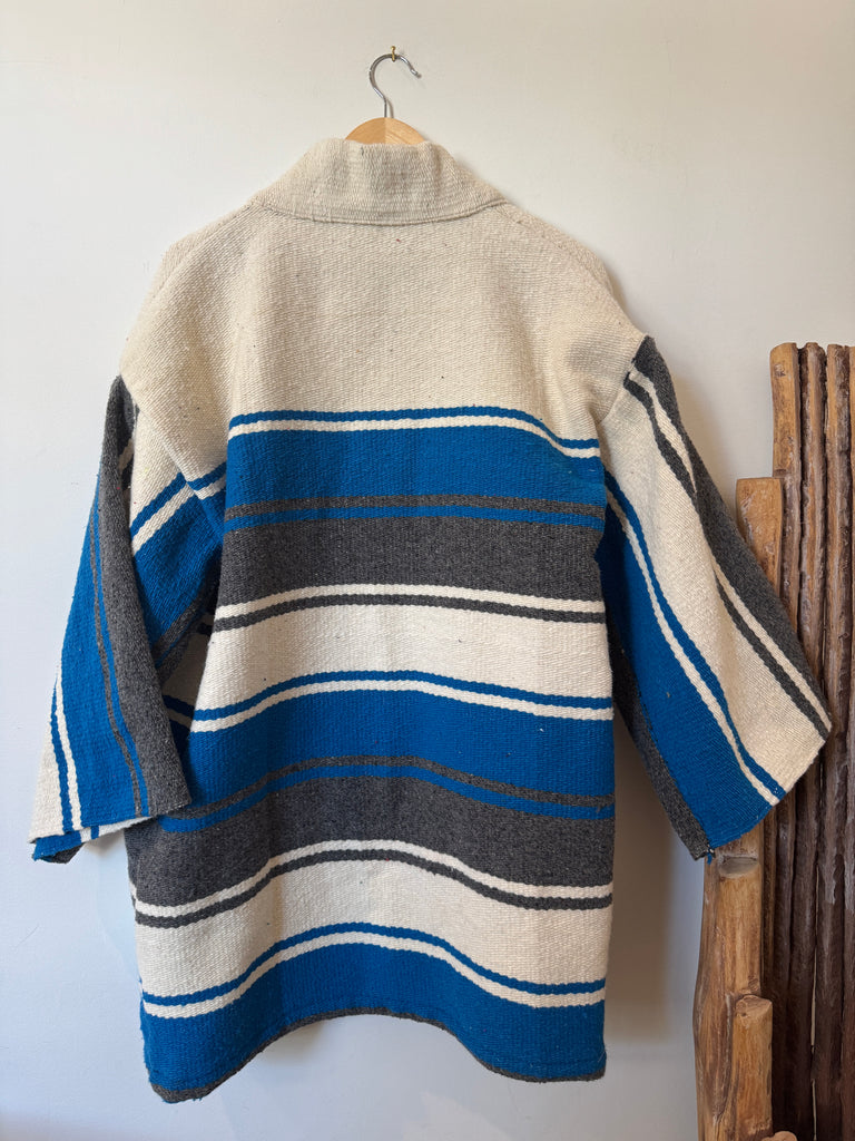 Handmade Striped Blanket Duster Jacket