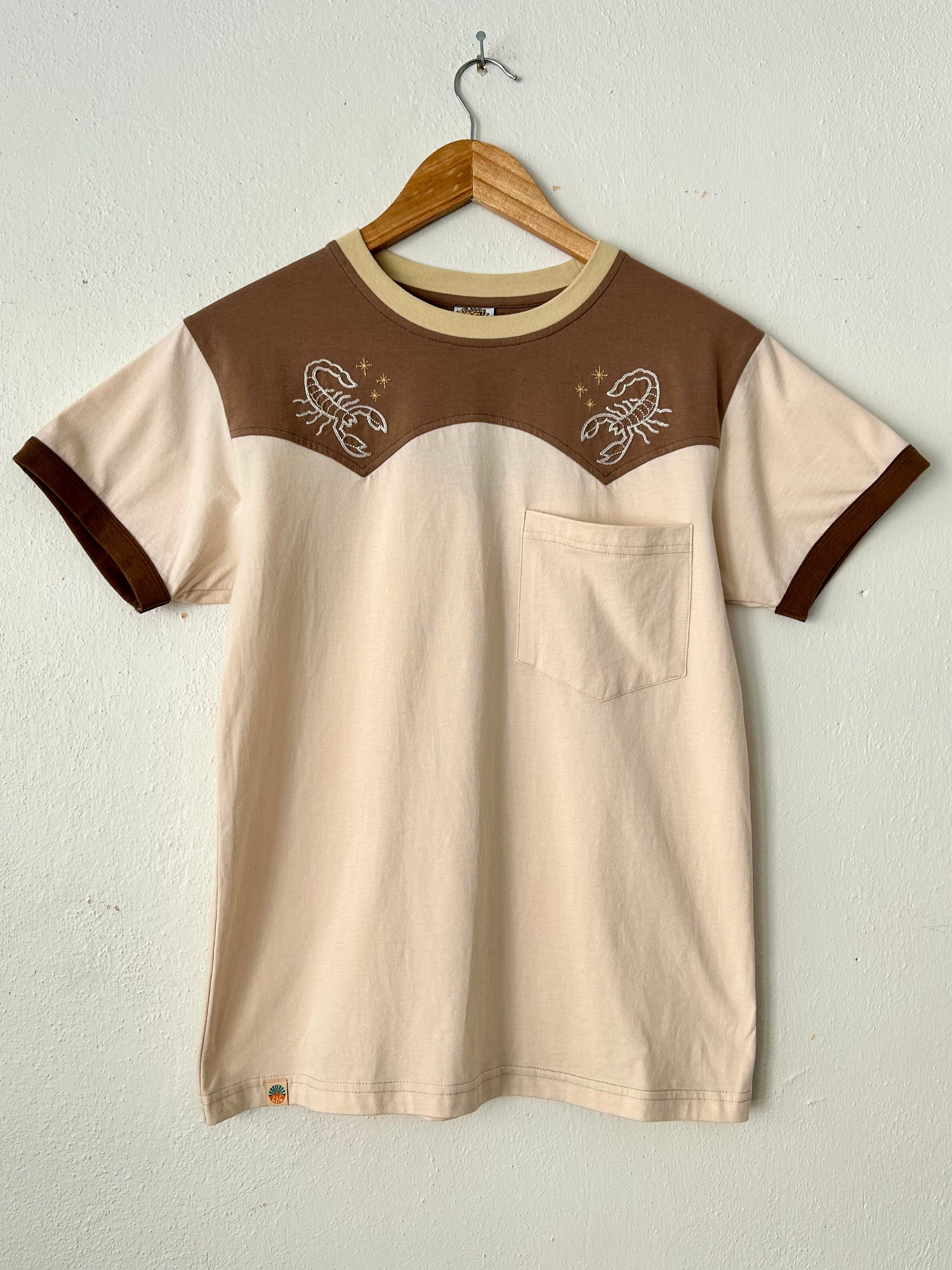 Scorpion Cotton Embroidered Pocket Tee – Classic Rock Couture