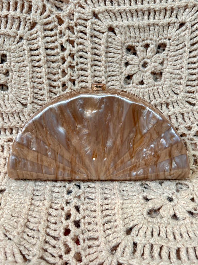 Caramel Art Deco Acrylic Clutch