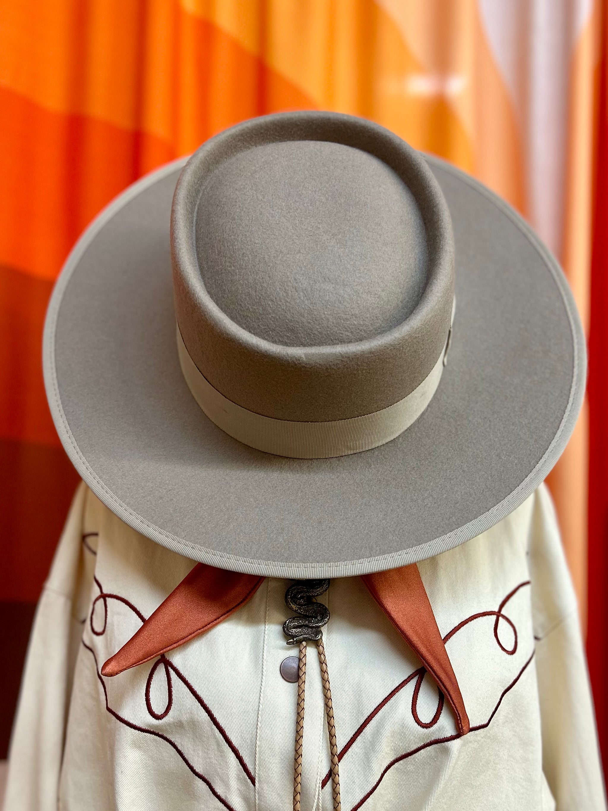 Beige fedora, gambler, boater, Panama hat, sombrero, beige bolero hat, cowboy Gossifan Fedora Hats for Men Wide Brim Panama Hat with  main image 2