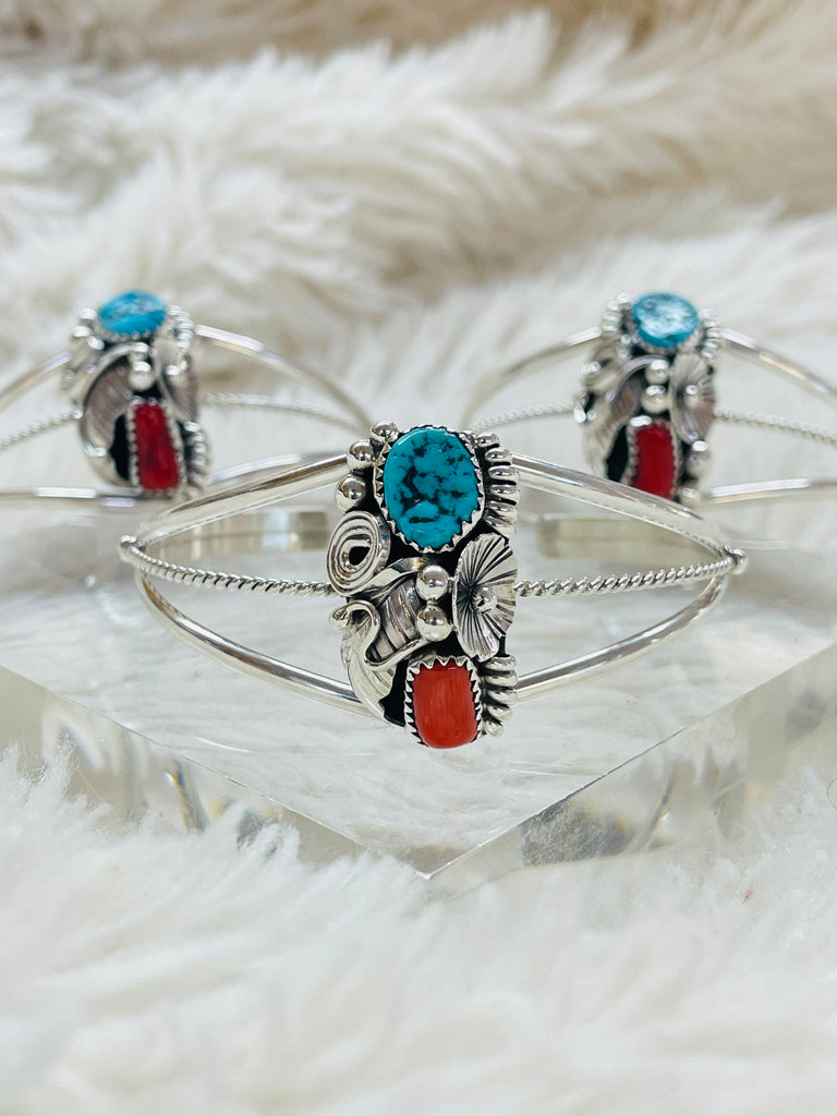 Turquoise Coral Cuff