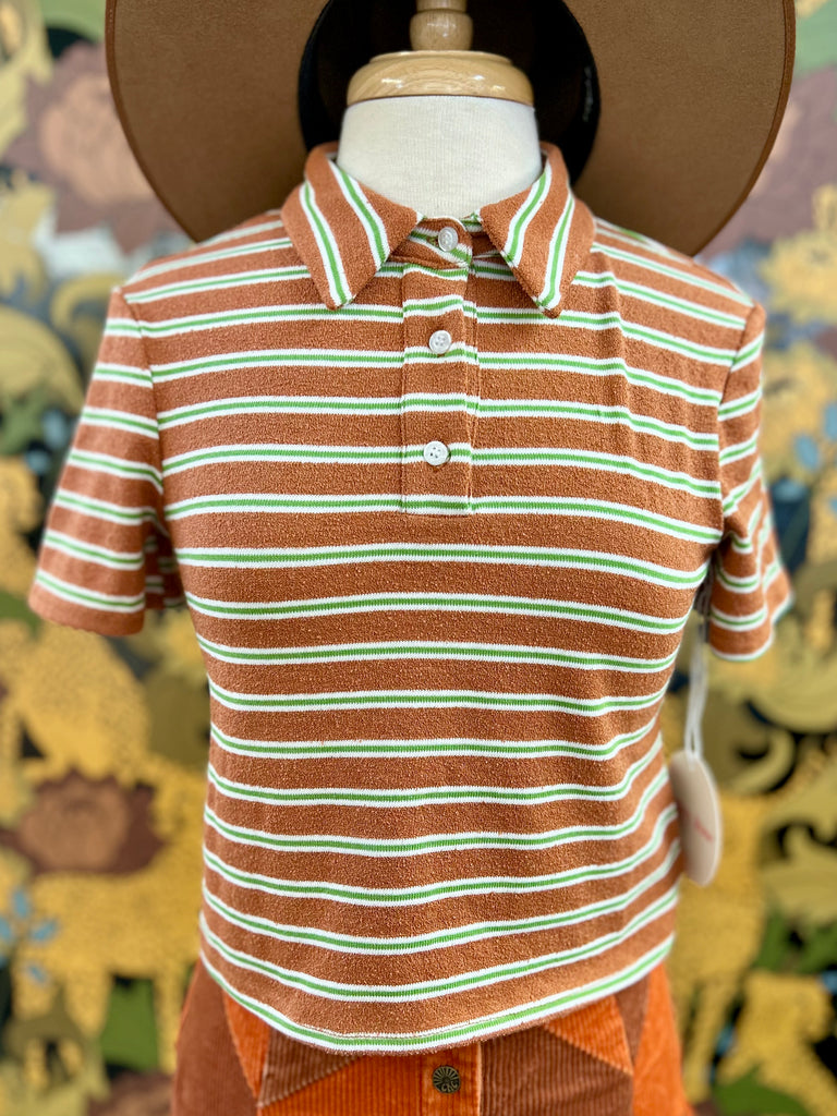 Very Terry Crop Button Up Tee