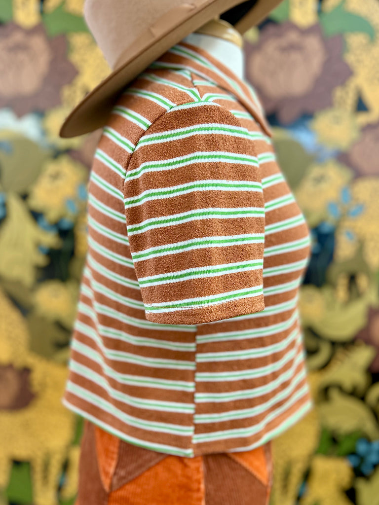 Very Terry Crop Button Up Tee