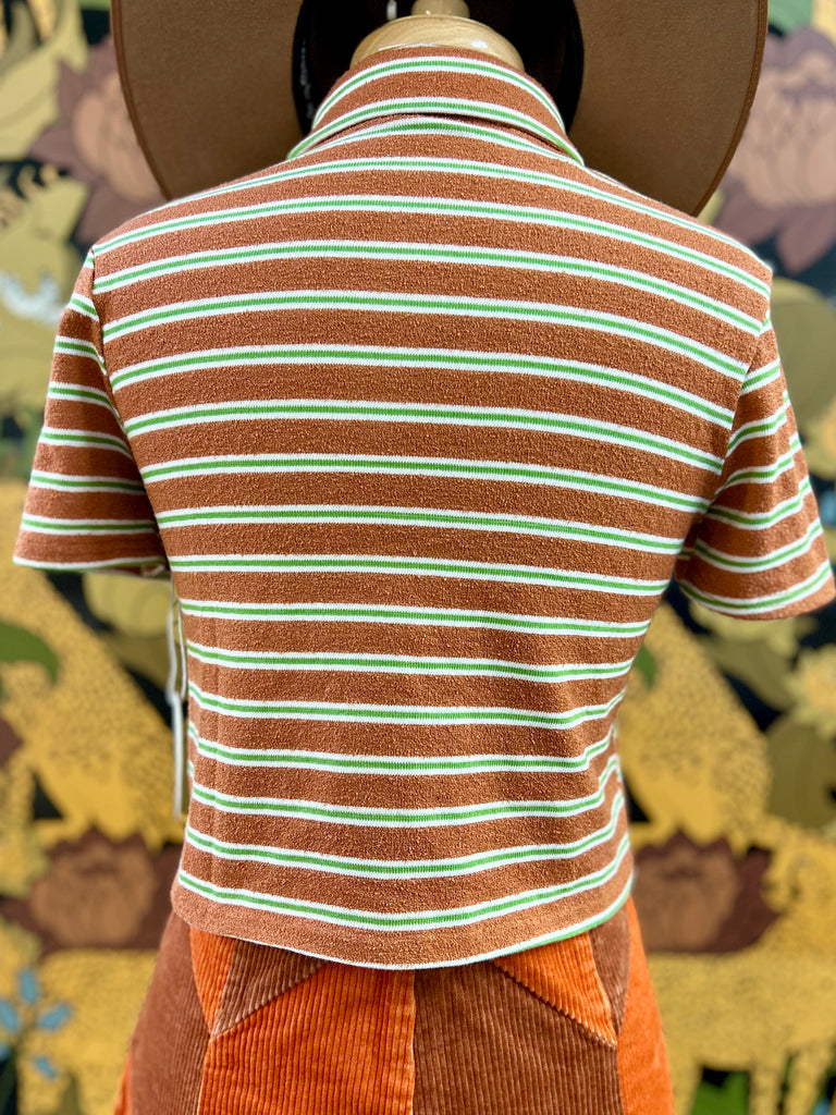 Very Terry Crop Button Up Tee