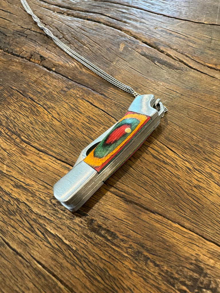 Rainbow Wood Knife Necklace