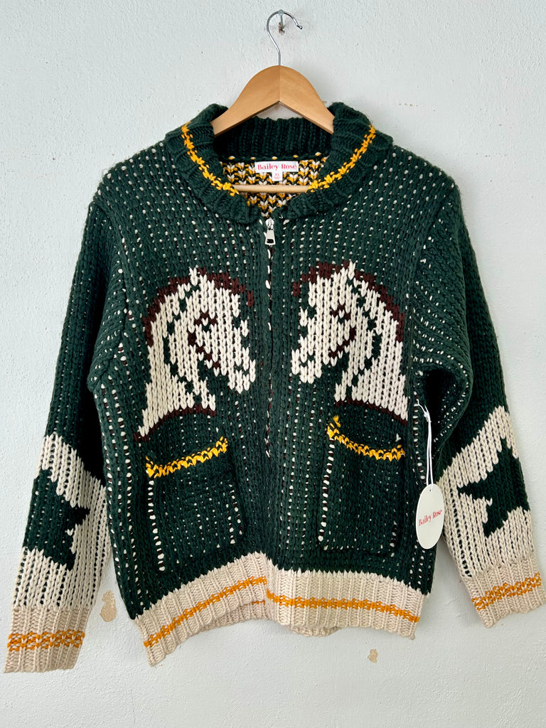 Horseplay Zip Up Sweater