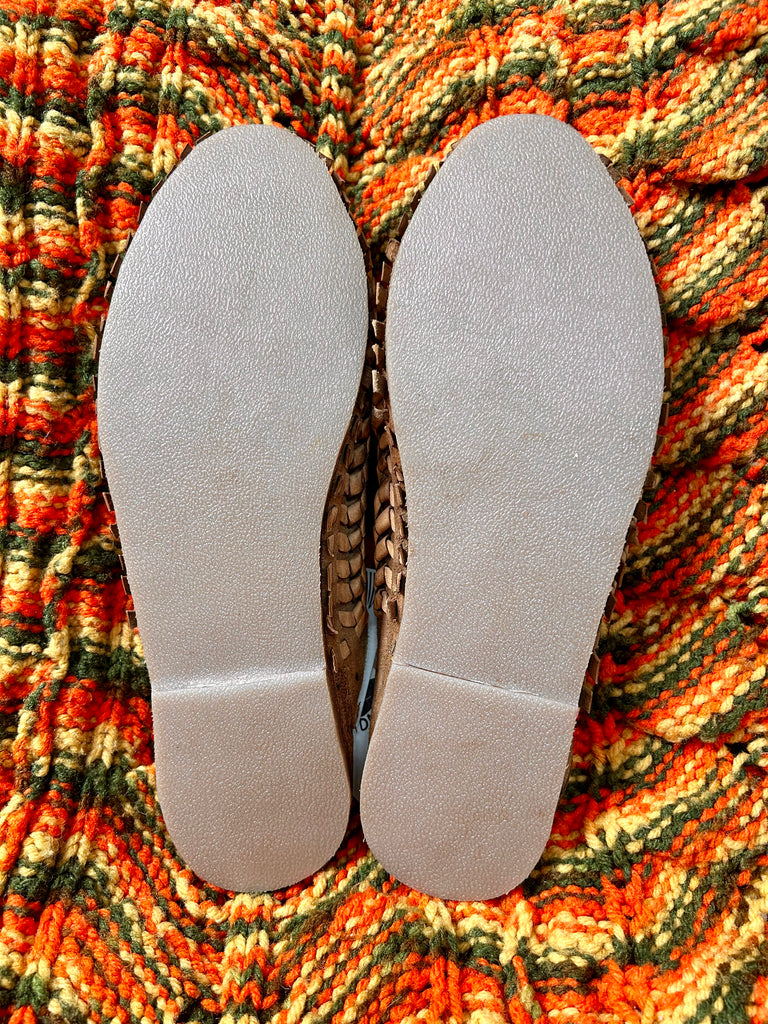 Women's Tan Woven Mules