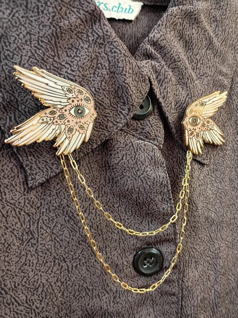 Angel Wing Enamel Collar Pins