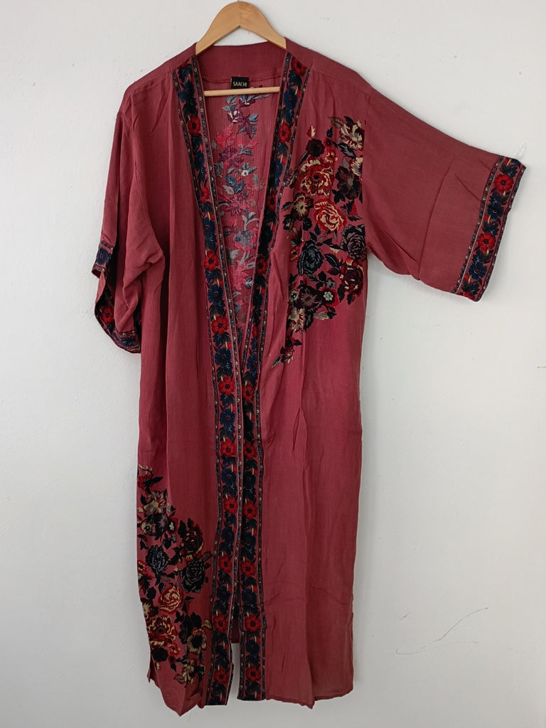 Terracotta Floral Kimono