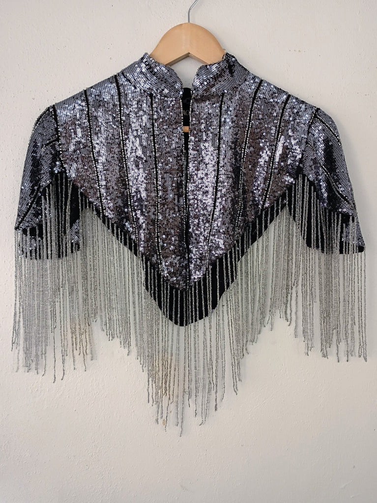 Sequin Fringe Cape