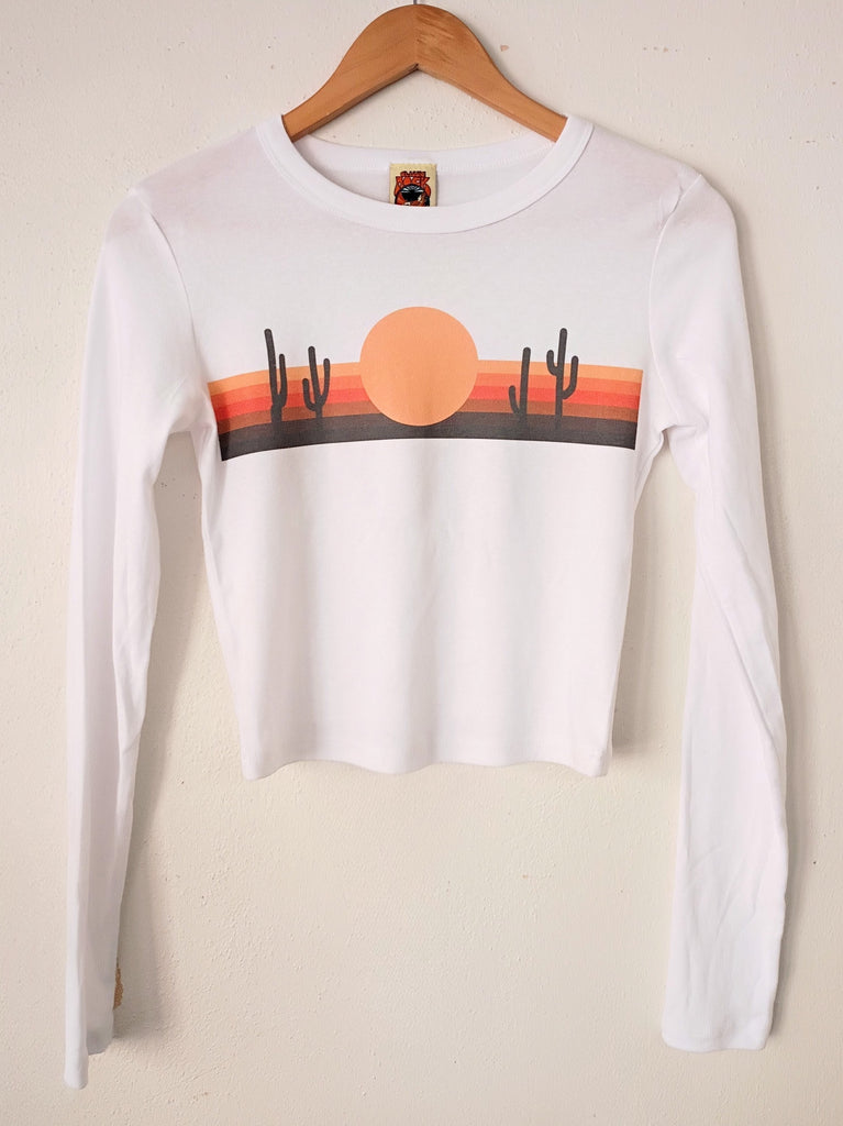 Desert Horizon Center Sun Long Sleeve Crop Top