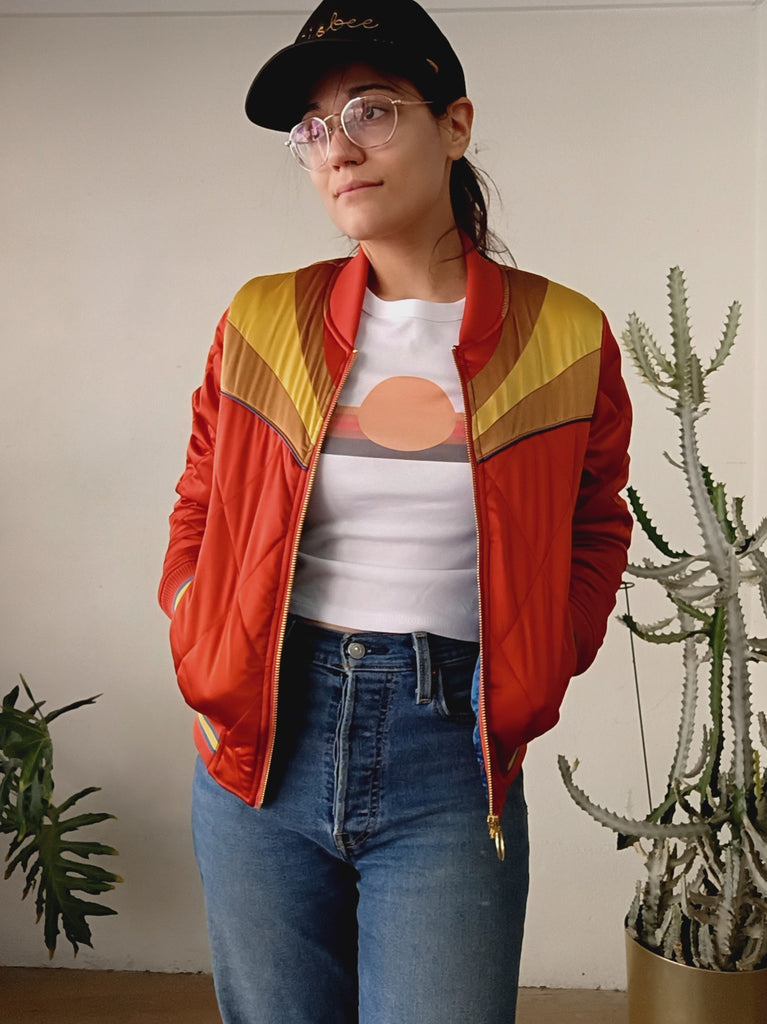 Desert Horizon Center Sun Long Sleeve Crop Top