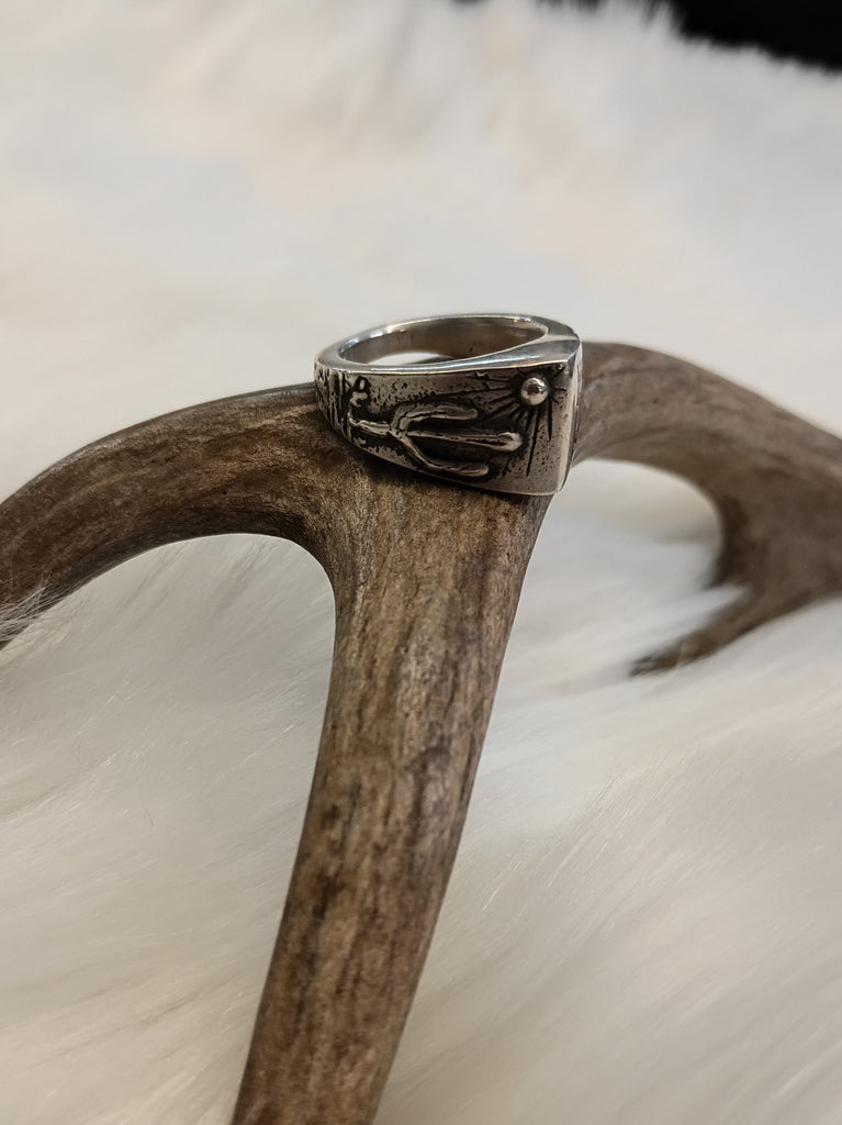 Pink Dino Bone Saguaro Ring