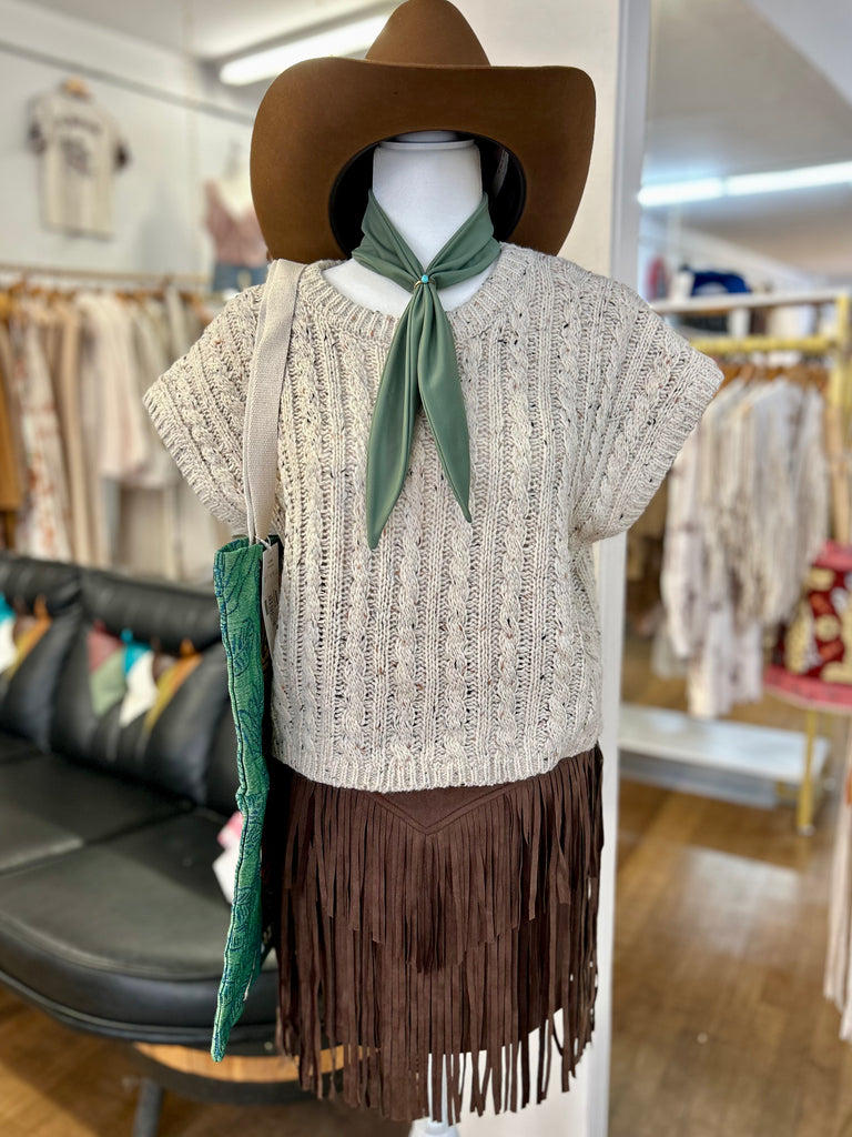 Effortless Cable Knit Sweater Tank