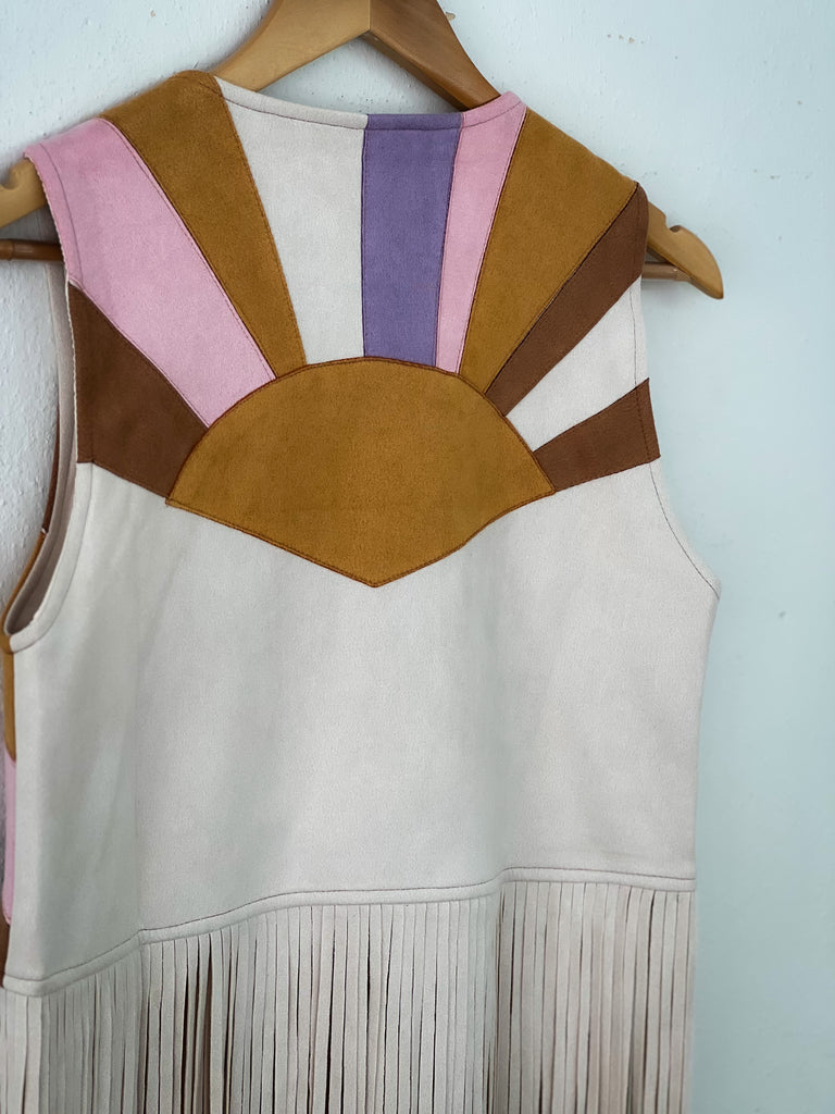 Patchwork Fringe Vest
