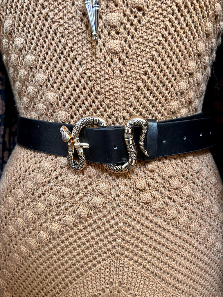 Serpentine Faux Leather Belt