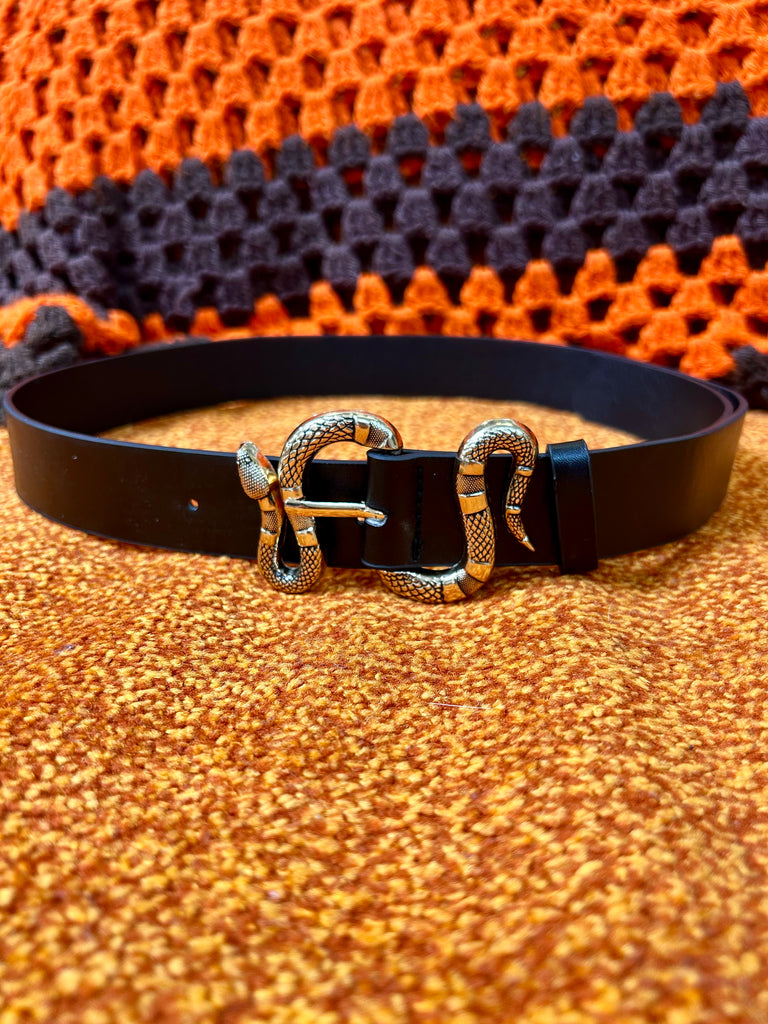 Serpentine Faux Leather Belt