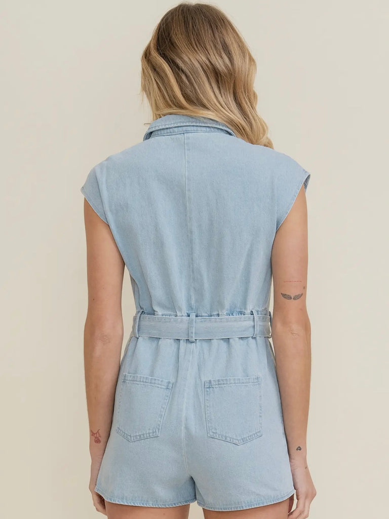 Sleeveless Denim Romper