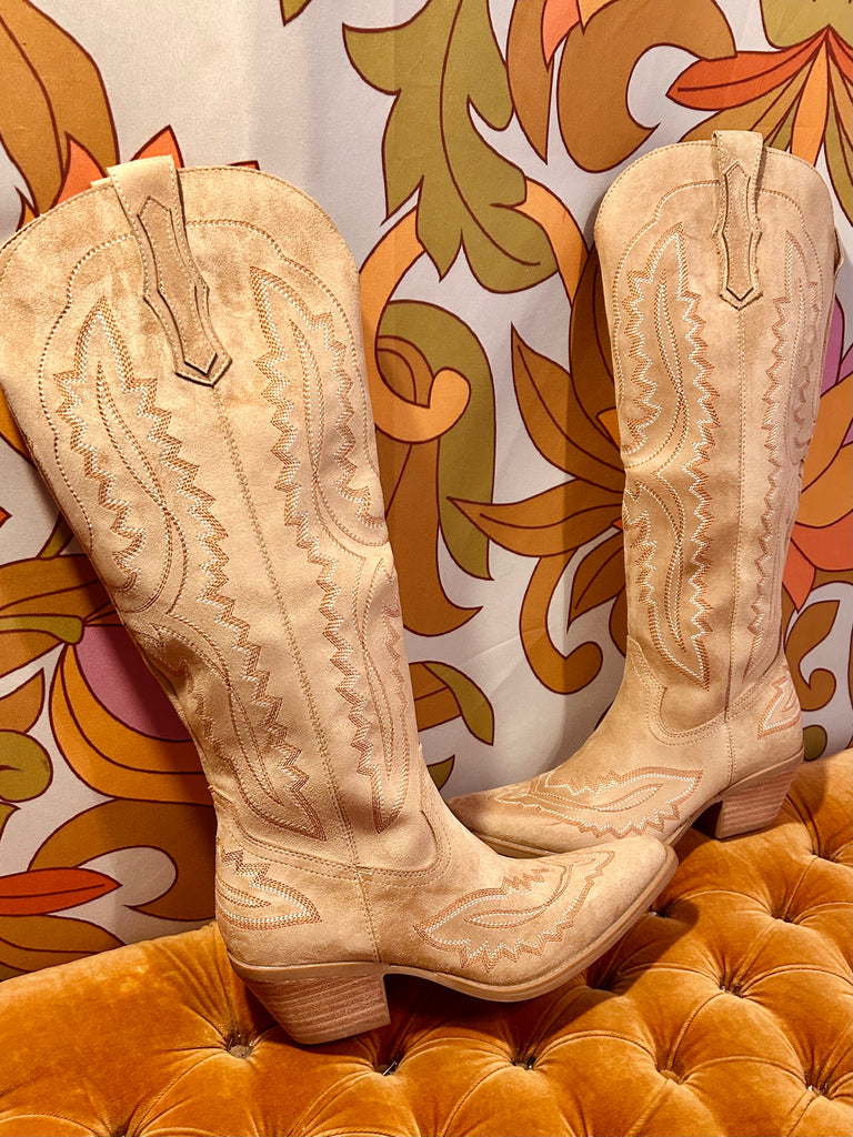 Tess Apricot Knee High Boots