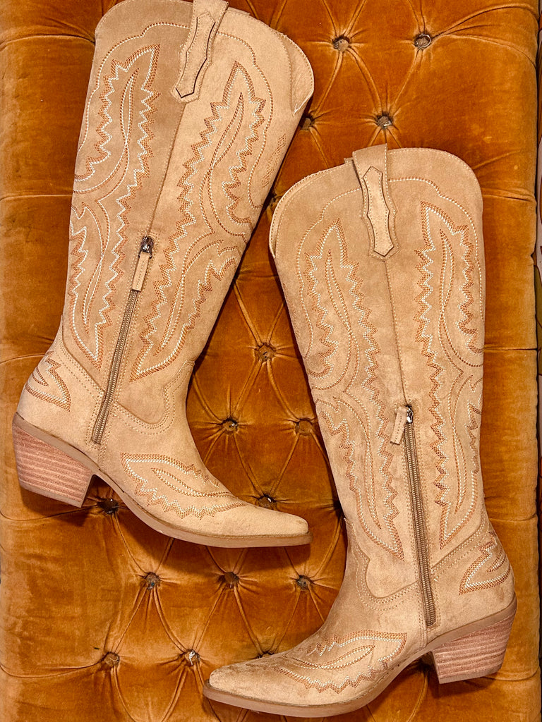 Tess Apricot Knee High Boots