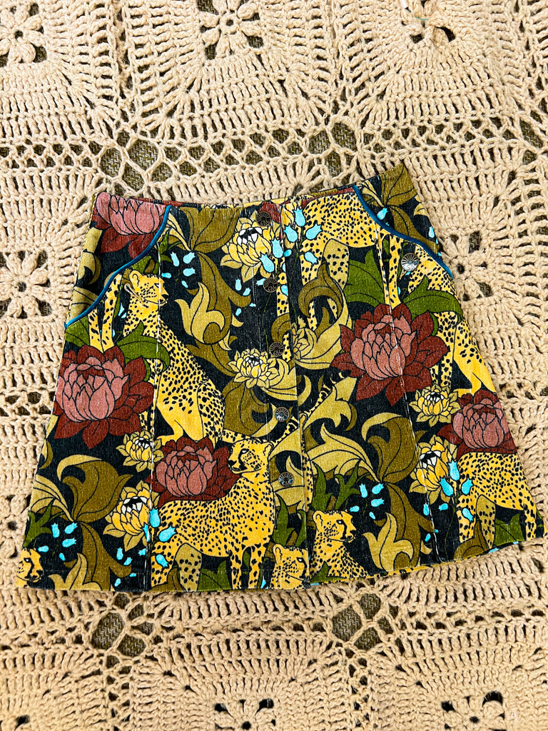 Wild Child Snap Front Corduroy Skirt