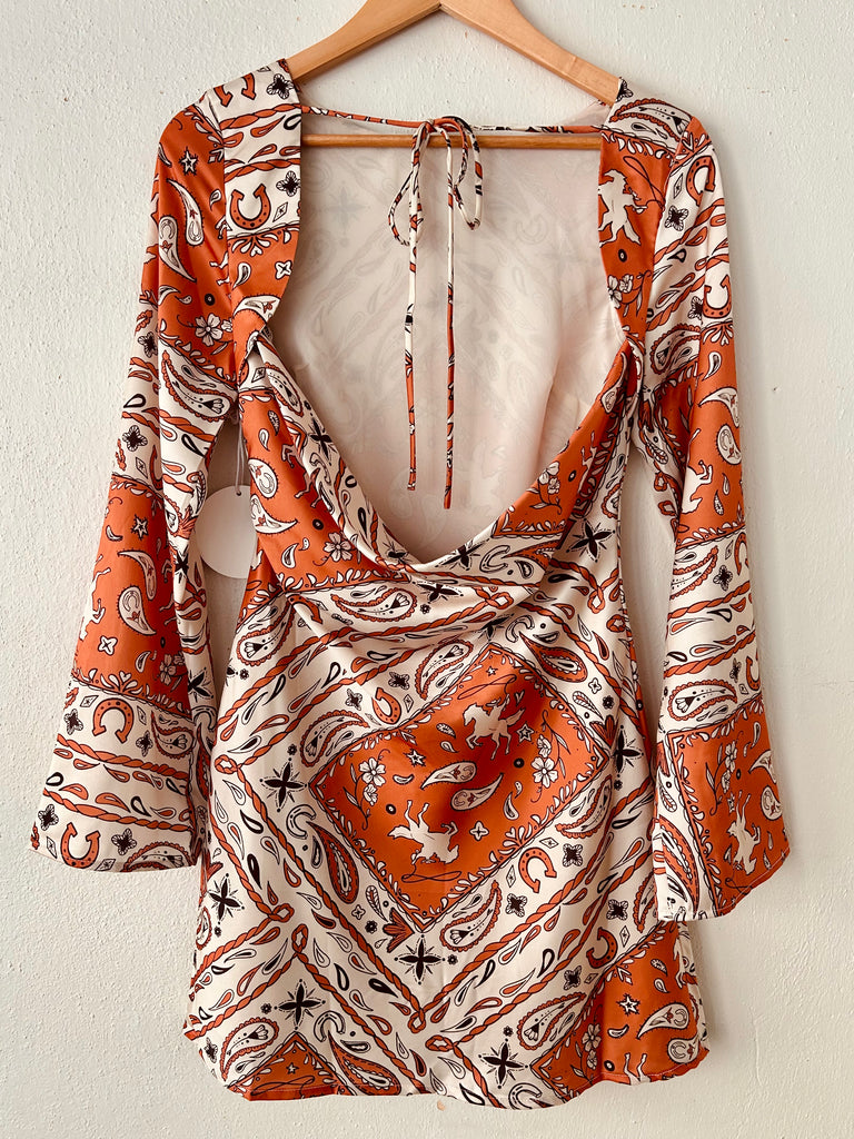 Paisley Rodeo Backless Dress