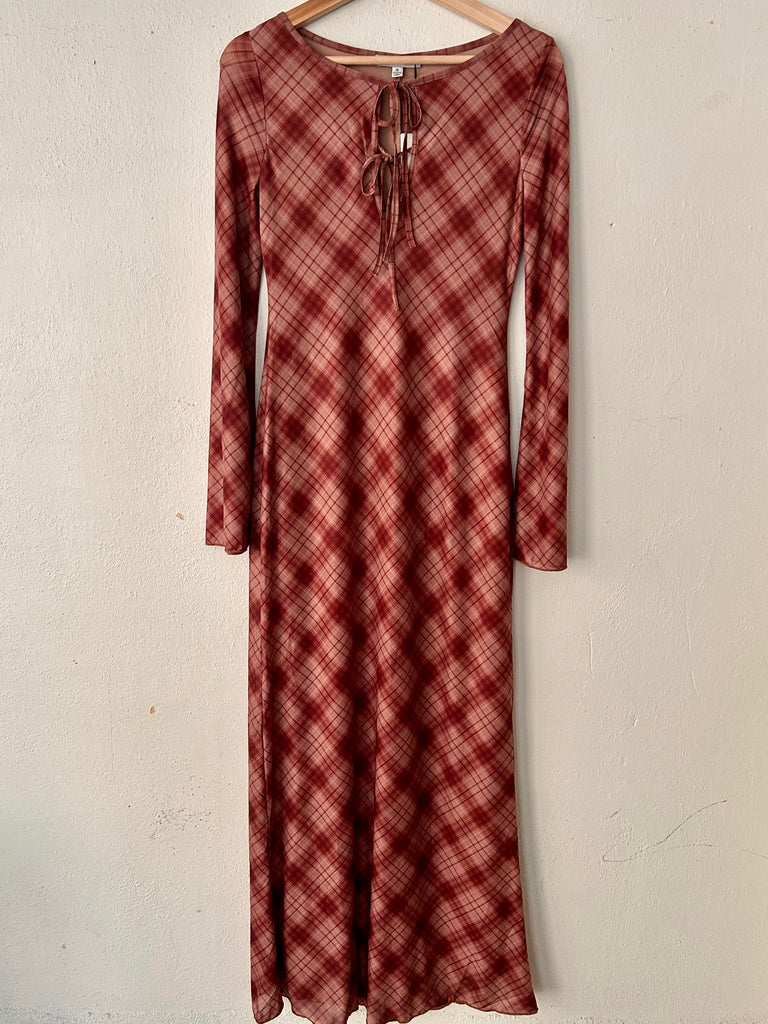 plaid maxi dress long sleeve Nanoy Plaid Dress – Classic Rock Couture