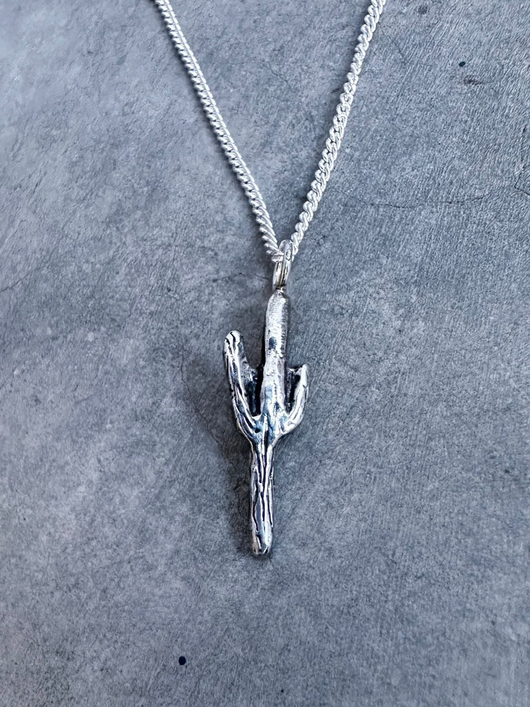 Tiny Saguaro Necklace + Earrings