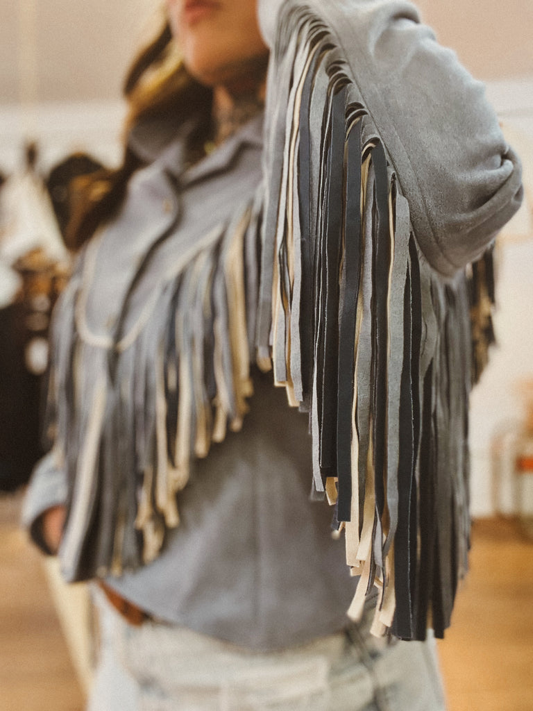 Two Toned Fringe Jacket