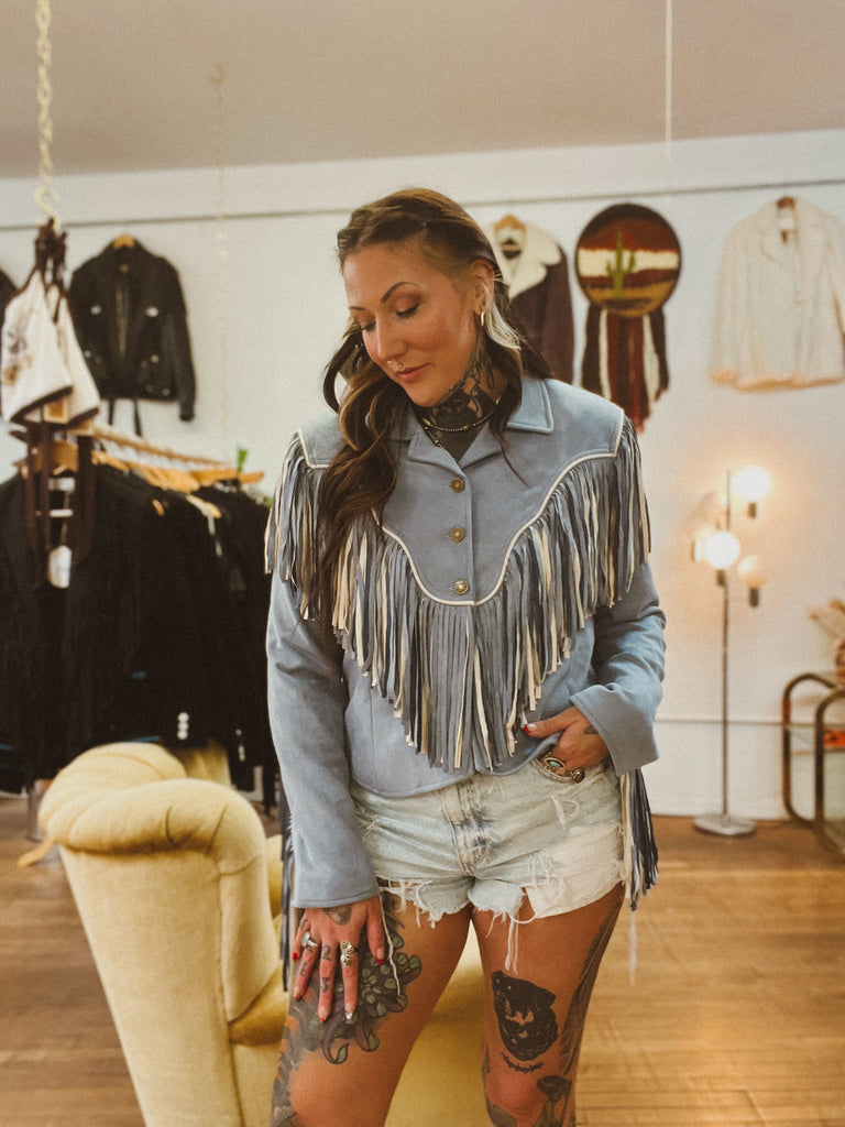 Two Toned Fringe Jacket