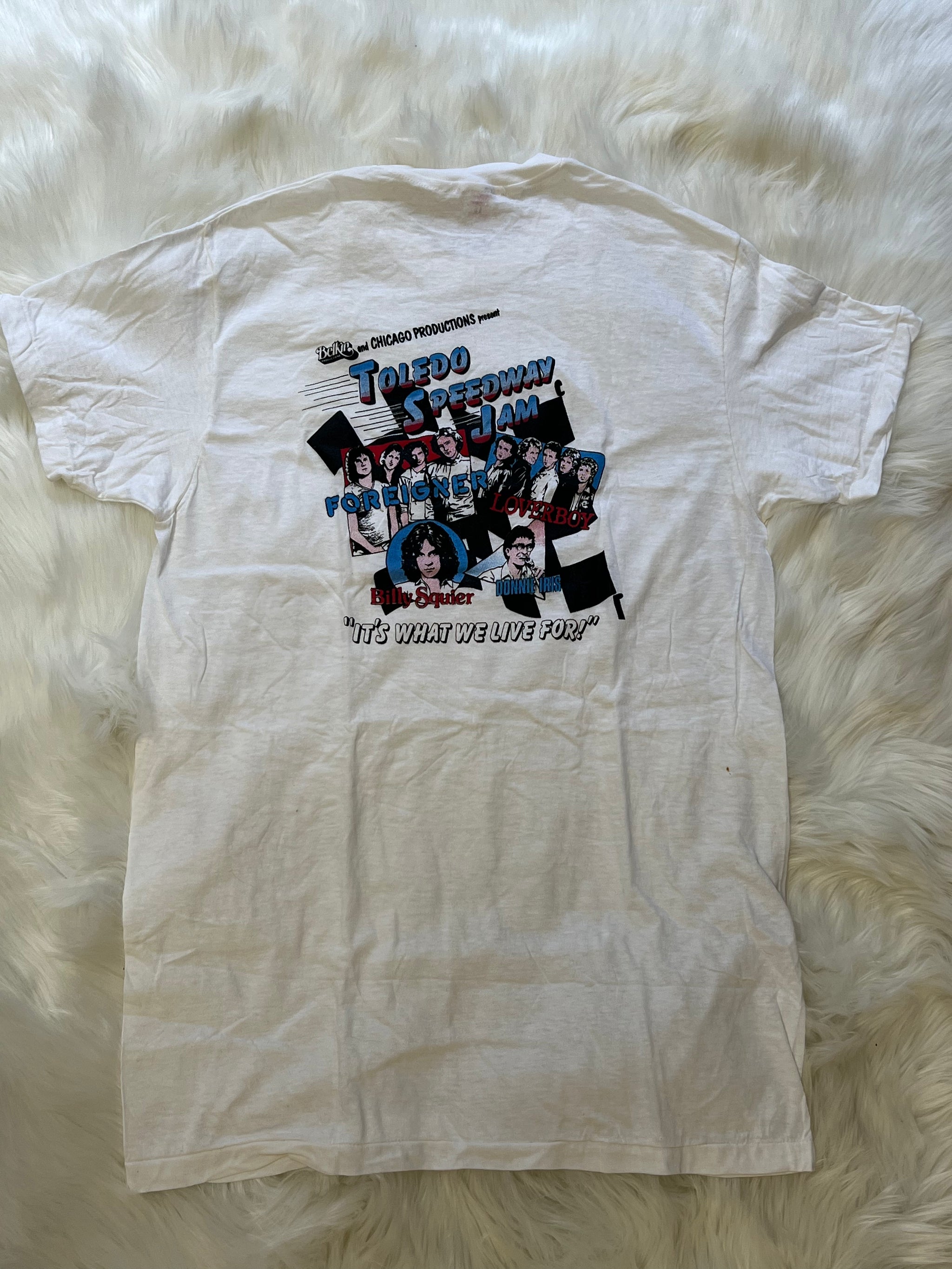 Rare 1982 Foreigner Toledo Speedway Festival Tee – Classic Rock Rare 1982 Foreigner Toledo Speedway Festival Tee – Classic Rock