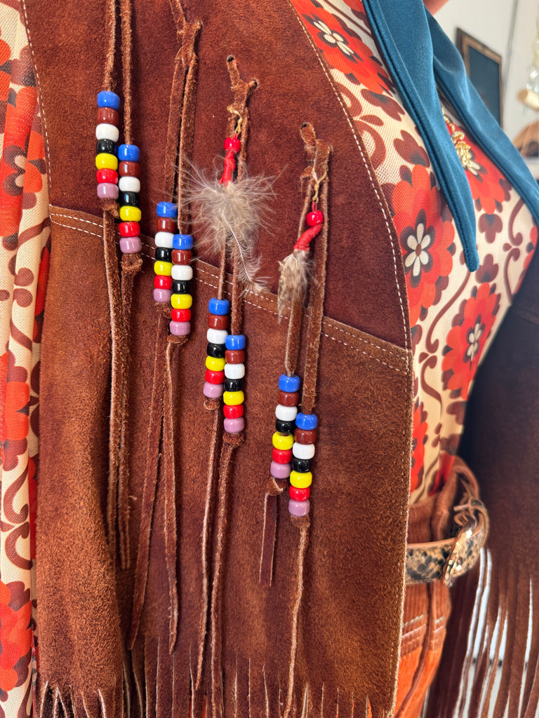 Handmade Fringe Suede Vest