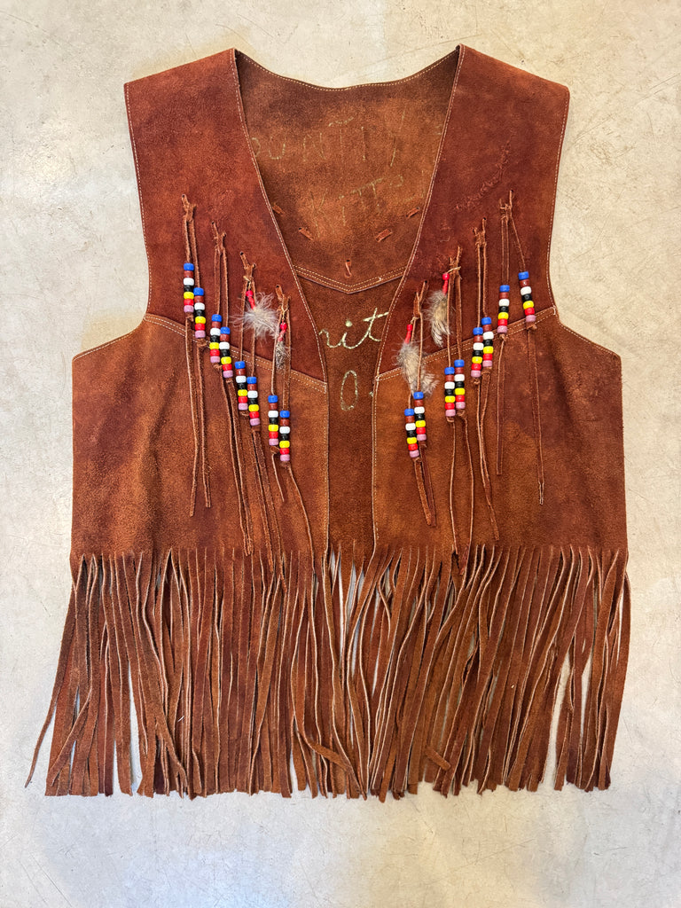 Handmade Fringe Suede Vest