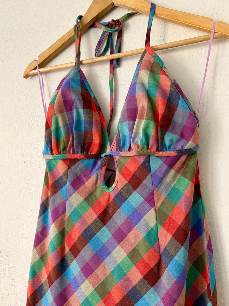 cotton madras halter dress BDG Danny Madras Halter Dress