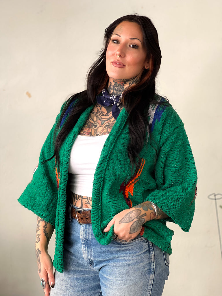 Handmade Kelly Green Thunderbird Jacket