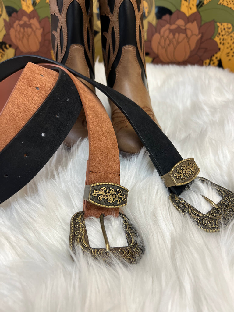 Faux Suede Western Belts
