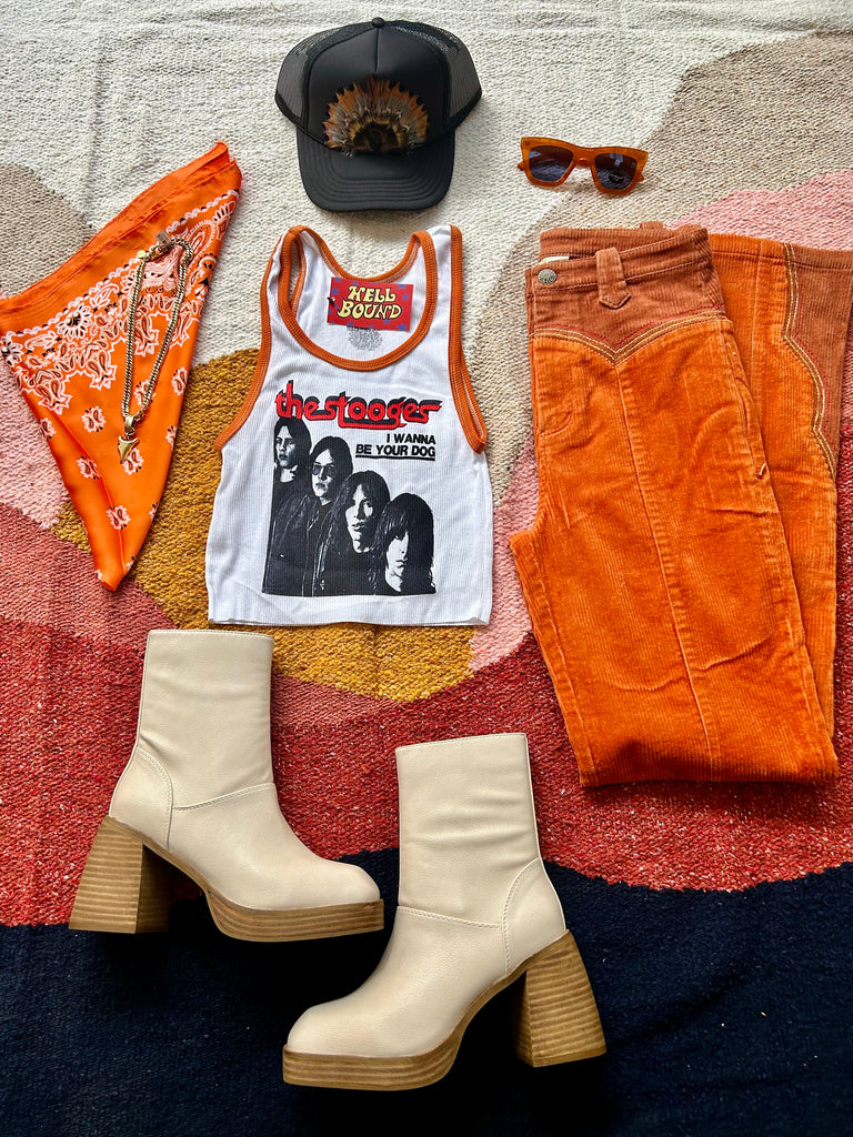 The Stooges Cropped Ringer Tank