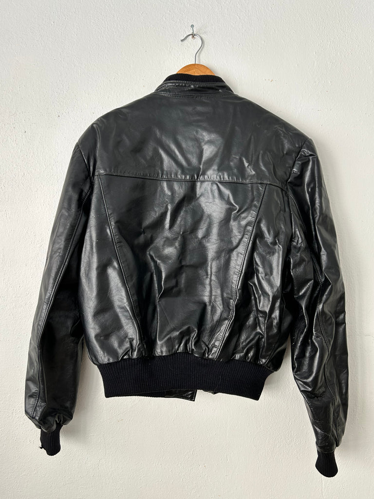 Vintage Leather Bomber Jacket