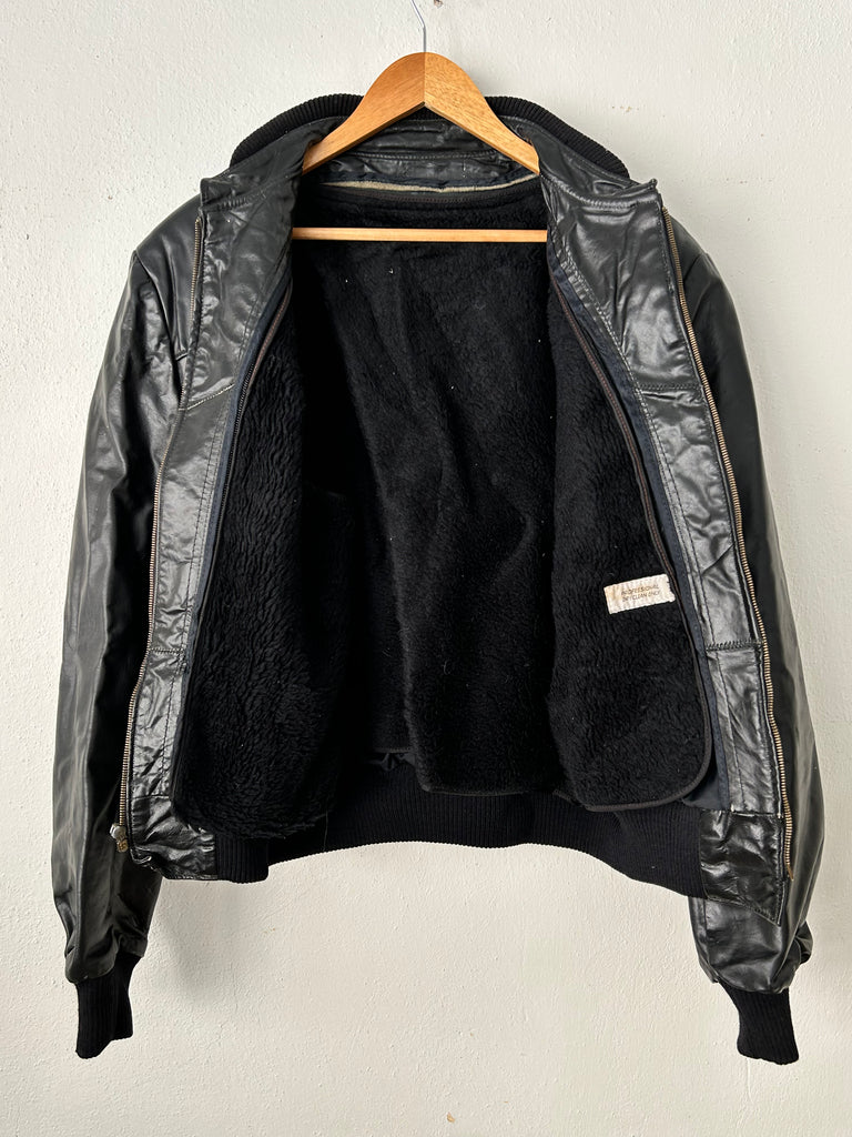 Vintage Leather Bomber Jacket